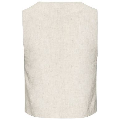 Lascana Women's Linen Button Up Vest