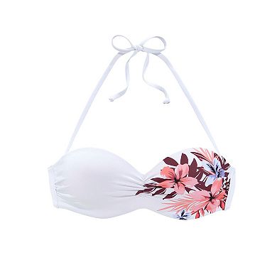 Lascana Women's Floral Print Bandeau Bikini Top