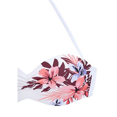 Lascana Women's Floral Print Bandeau Bikini Top
