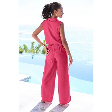 Lascana Women's Eyelet Detail Button Down Blouse