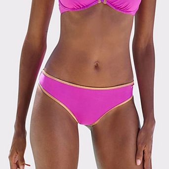 Lascana Women's Metallic Trim Classic Bikini Bottom