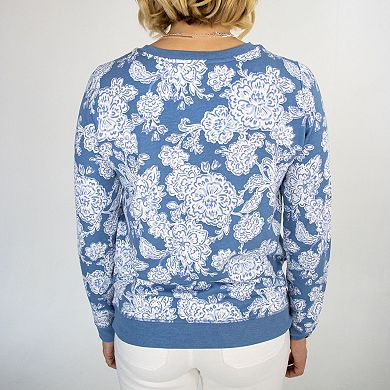 Billie Denim Floral Crewneck