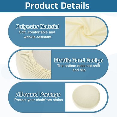 Stool Covers Round, Washable Dustproof Slipcover Seat Cushion 2 Pcs