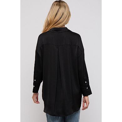 Maternity Striped Button Up Top