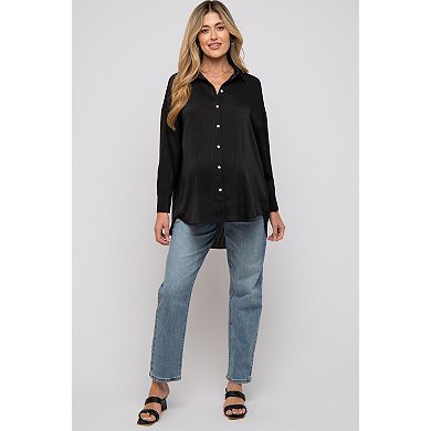 Maternity Striped Button Up Top