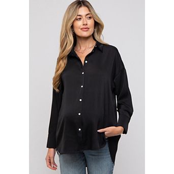 Maternity Striped Button Up Top