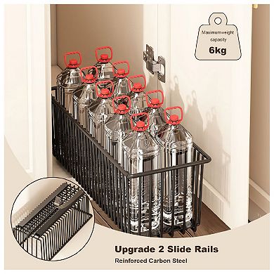 2 Pack Pull Out Cabinet Organizers Slide Out Basket Drawers