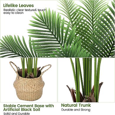 6 ft Artificial Palm Trees, Fake Plants Tropical Plants with Pot for Indoor Home Decor