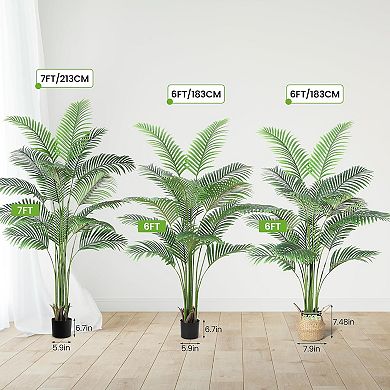 6 ft Artificial Palm Trees, Fake Plants Tropical Plants with Pot for Indoor Home Decor