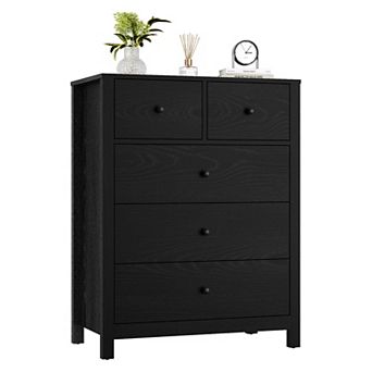 5 Drawer Dresser for Bedroom, Modern Tall Dresser Organizer with Storage Drawers