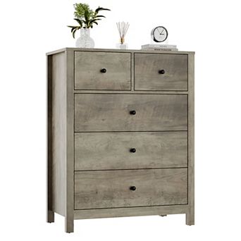 5 Drawer Dresser for Bedroom, Modern Tall Dresser Organizer with Storage Drawers