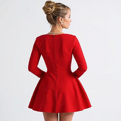 Women’s Long Sleeve A-Line Mini Dress for Parties