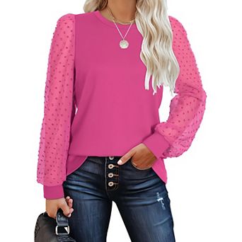 Casual Women’s Crew Neck Long Sleeve Tunic Fall Top