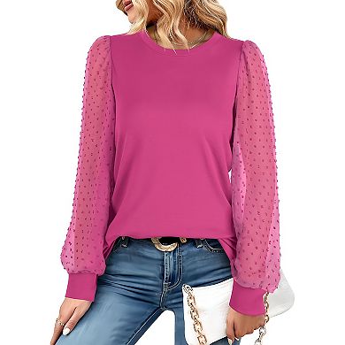 Casual Women’s Crew Neck Long Sleeve Tunic Fall Top