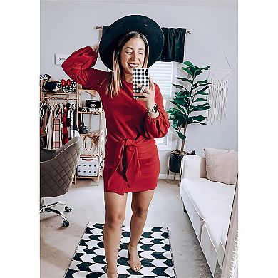 Fall Tie Waist Knit Dress for Cocktail or Weddings