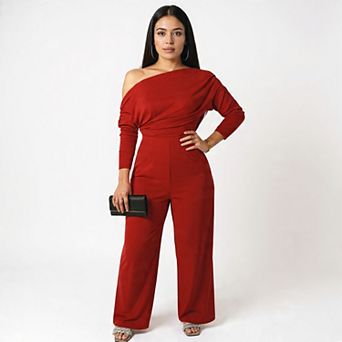 Chic Off-Shoulder Long Sleeve Jumpsuit for Women