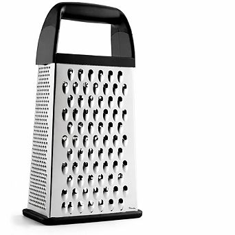 Stainless Steel Cheese Grater with Container, Dishwasher Safe, Zester & Shredder for Kitchen