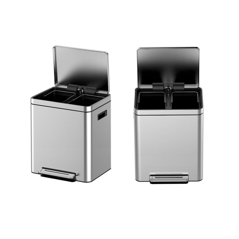 ANIXOL Dual Compartment Stainless Steel Step Trash Can