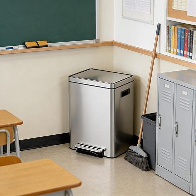 ANIXOL Dual Compartment Stainless Steel Step Trash Can
