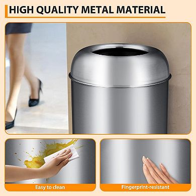 ANIXOL Stainless Steel Commercial Trash Can with Removable Bucket