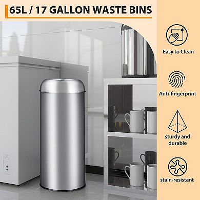ANIXOL Stainless Steel Commercial Trash Can with Removable Bucket