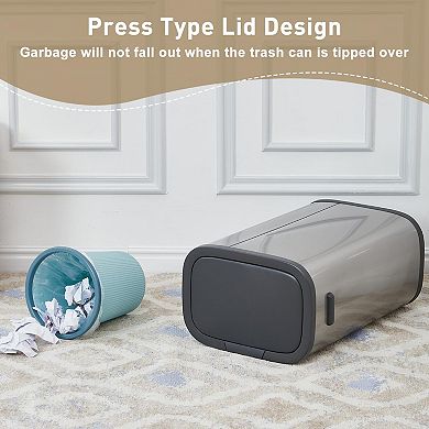 ANIXOL Stainless Steel Press Top Trash Can with Soft-Close Lid
