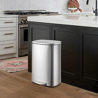 ANIXOL Stainless Steel Step Trash Can with Soft Close Lid