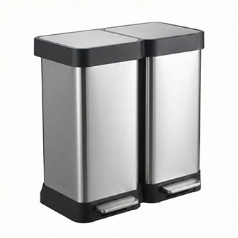 ANIXOL Dual Compartment Stainless Steel Step Trash Can