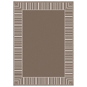 Contemporary Bordered Area Rug Machine Washable with Woven Texture Stain Resistant for Living Room