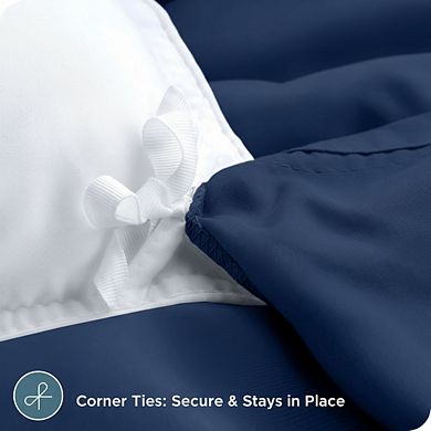 Queen Dark Blue Duvet Cover, Lightweight & Cooling Super Soft Breathable Bedding