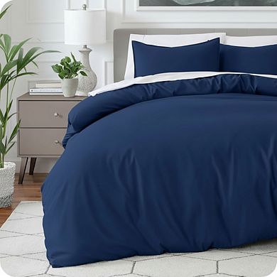 Queen Dark Blue Duvet Cover, Lightweight & Cooling Super Soft Breathable Bedding
