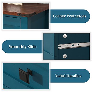 Kitchen Cabinet Console Table with 2 Drawer and Bottom Storage Shelf