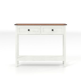 Kitchen Cabinet Console Table with 2 Drawer and Bottom Storage Shelf