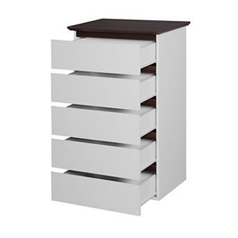 CEWOR Modern Vertical Chest, 5-Drawer Storage Cabinet for Bedroom, 39.4" H Tall Organizer Unit