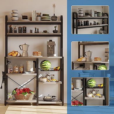 IDEALHOUSE 6-Tier Kitchen Storage Organizer Rack with Power Outlet