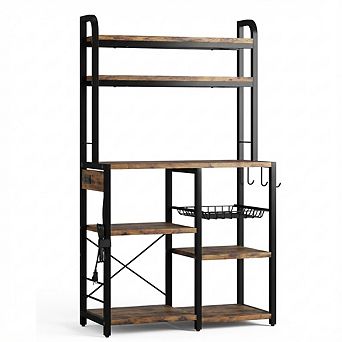 IDEALHOUSE 6 tier Kitchen Storage Organizer Rack with Power Outlet