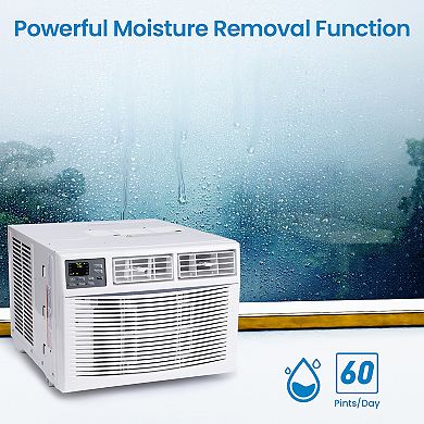 10000 BTU Window Air Conditioner 450 Sq Ft Remote Control 3 Speeds Auto Restart