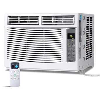 6000 BTU WiFi Window Air Conditioner for 250 Sq Ft Rooms Maintains View Ultra Quiet Energy Saving