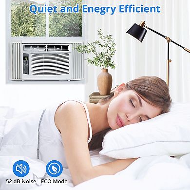 6000 BTU Window AC Unit 250 Sq Ft Remote 4 Modes Cooling Dry Fan Auto Low Noise without WIFI