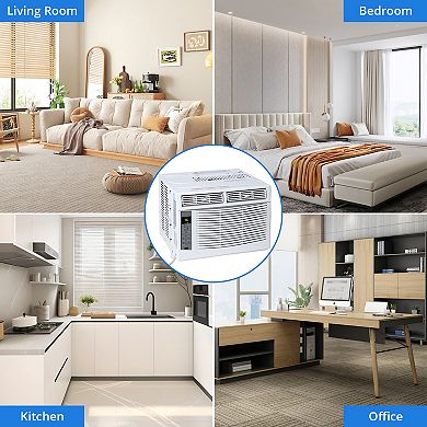 6000 BTU Window AC Unit 250 Sq Ft Remote 4 Modes Cooling Dry Fan Auto Low Noise without WIFI