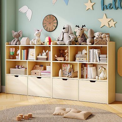 IDEALHOUSE Kids Toy Storage Cabinet with Drawers and Open Shelves