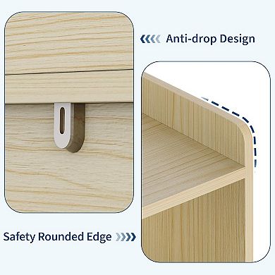 IDEALHOUSE Kids Toy Storage Cabinet with Drawers and Open Shelves
