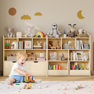 IDEALHOUSE Kids Toy Storage Cabinet with Drawers and Open Shelves
