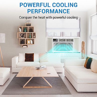 8000 BTU Window Air Conditioner for 350 Sq Ft Maintains View Ultra Quiet Energy Saving Easy Install