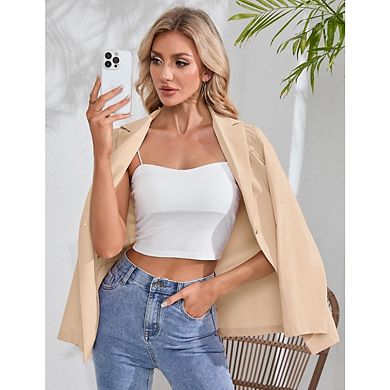 Womens Casual Blazers Open Front Long Sleeve Work Office Suit Jackets Blazer