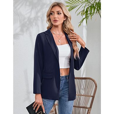 Womens Casual Blazers Open Front Long Sleeve Work Office Suit Jackets Blazer