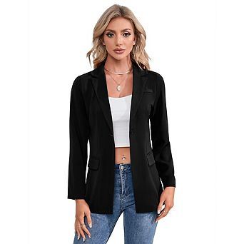 Womens Casual Blazers Open Front Long Sleeve Work Office Suit Jackets Blazer