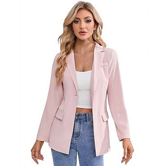 Womens Casual Blazers Open Front Long Sleeve Work Office Suit Jackets Blazer
