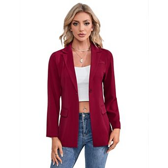 Womens Casual Blazers Open Front Long Sleeve Work Office Suit Jackets Blazer