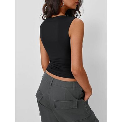 Women Going Out Tank Tops Spring Casual Basic Cute Sleeveless Shirt Vacation Outfit Clothes